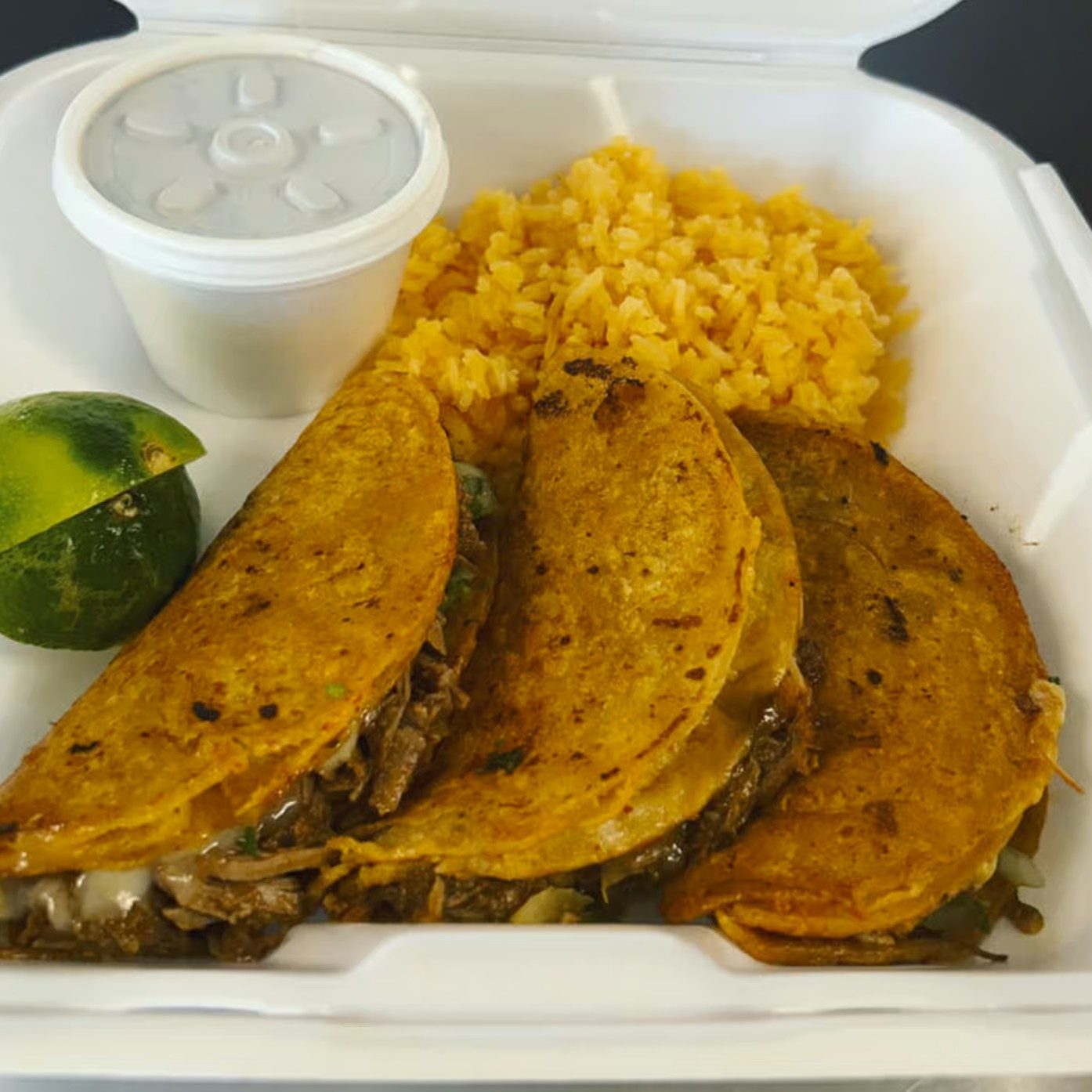 3 Quesa Tacos + 1 Side + 1 Consommé.