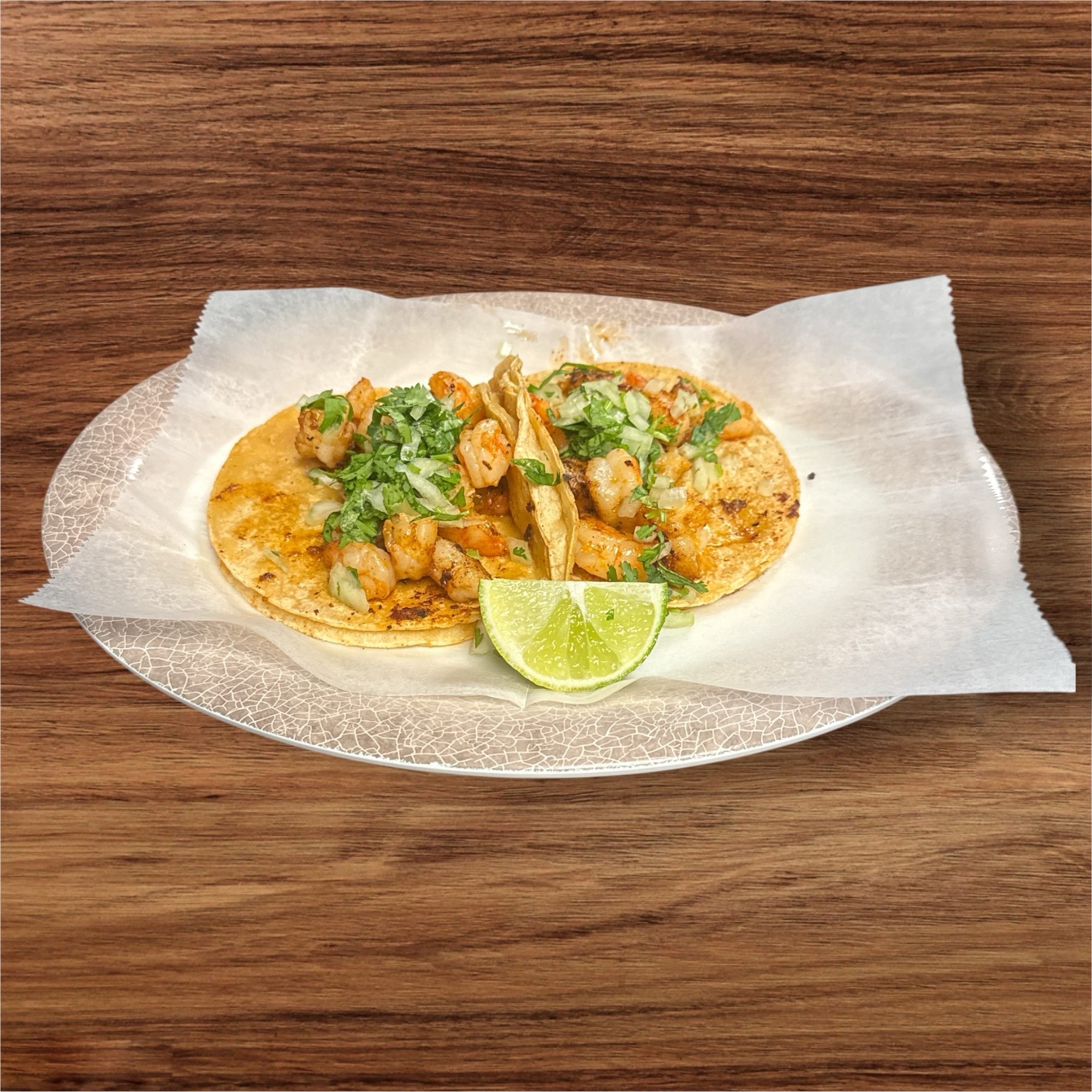 2 Tacos de Camarón / Shrimp.